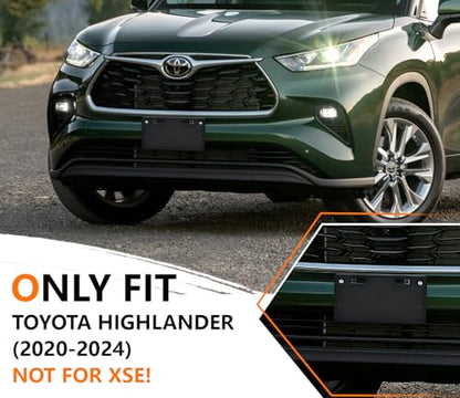 Front License Plate Frame for Toyota Highlander Accessories 2020-2024 - size: For Highlander 2020-2024