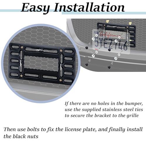 License Plate Bracket Holder, Front License Plate Frames, Universal Kit