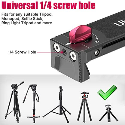 U-pad III Aluminum iPad Tripod Adapter - 7.9-12.9in Metal Mount w Cold Shoe & Acra Swiss QR Mount for iPad, iPhone & Air - size: 7.9"-12.9"-U-Pad III