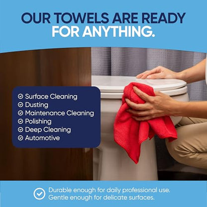 Bulk 12” X 12” All Purpose Microfiber Towels Wholesale - Case Quantity (400 Count) | No Fraying | High Density Microfiber | Zero Chemical Cleaner | Long-Lasting (Blue) - color: Blue, size: 400 Count (Pack of 1)