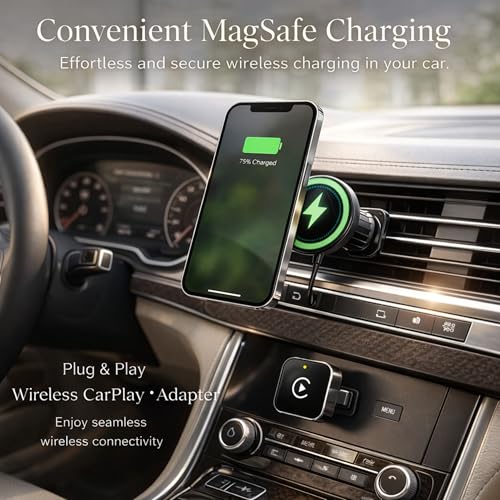 Wireless CarPlay Adapter for iPhone, Converts Wired to Wireless CarPlay, Plug & Play USB Dongle, Fast Auto Connect, Low Latency, Compatible with iOS & Factory CarPlay Cars