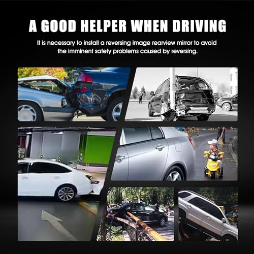 4.3inch Rear View Mirror Monitor, Auto-Dimming Rearview Monitor,480 * 272, 500 cd / m2 HD Reverse Camera System for Trucks & Van,Camera Monitor Parking Aid with Bracket