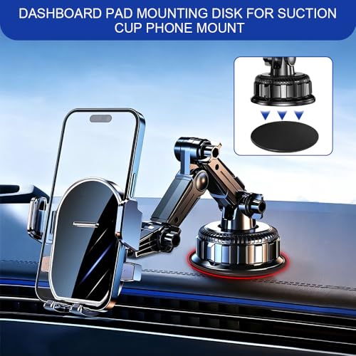 3PCS Dashboard Pad Mounting Disk for Suction Cup Phone Mount, 3.2 Inch 82mm Car Ultra Sticky Base, Round Heat-Resistant Magnetic Pad Replacement for GPS, Sat Nav, Tablet, Cellphone Bracket
