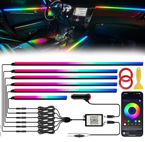 Acrylic Car Interior LED Lights, 6-in-1 Fiber Optic Ambient Lighting Kit - size: Car Ambient Lighting Kit (6 in 1)