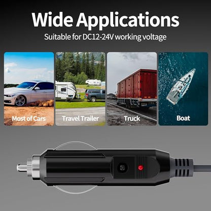 Starlink Mini Cable Car Adapter, Star Link Mini DC Power Cable Direct to Cigarette 12V-24V Charger, 10FT/3M Power Cord Waterproof DC Male to Cigarette Lighter Plug and Play - color: Car Adapter Only