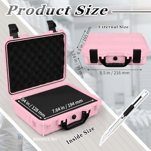 Relaxweex 8.5 x 6.5 x 3.7 Inch Hard Case, Grid Shell, Pink - color: Pink, size: 8.5 x 6.5 x 3.7 Inch, style: Grid Shell