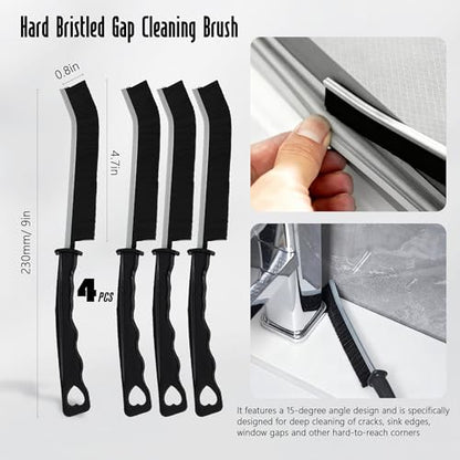 12Pcs Crevice Cleaning Brush, Multi-Purpose Hard Bristle Cleaning Brush Small Gap Scrub Brushes for Household Kitchen Gas Stove Bathroom Corner Window Grooves Keyboard Cup Teapot