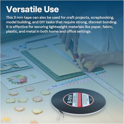 MMOBIEL Double Sided Adhesive Tape 3mm 50m Roll (164ft) Black Ultra Strong Mounting Tape for LCD Screen Repair, Smartphone Tablet Laptop Glass Fix - color: Black, size: 3 mm