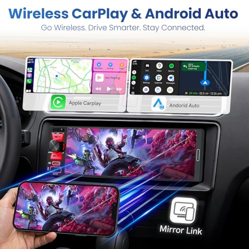6.5" Single Din Radio Car Stereo with Apple CarPlay & Android Auto