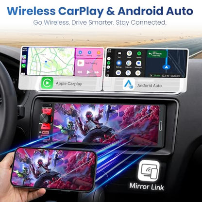 6.5" Single Din Radio Car Stereo with Apple CarPlay & Android Auto