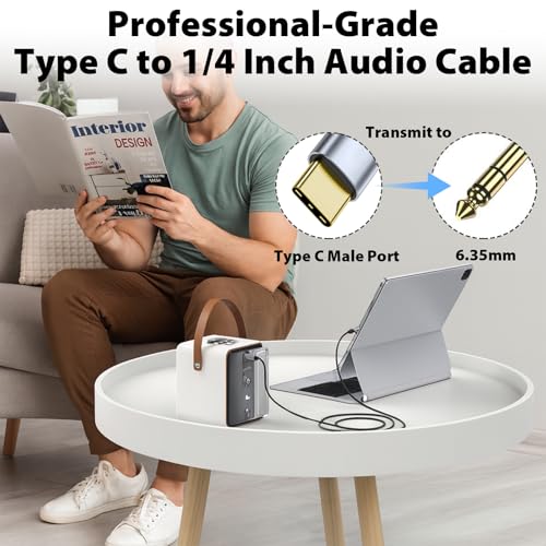 Cyberguys! USB C to 1/4" Audio Cable, USBC to 1/4 Stereo Adapter, 10ft - size: 10ft