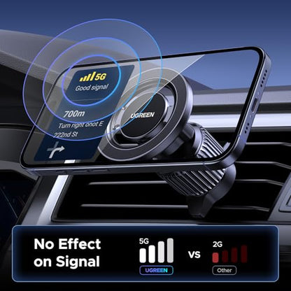 UGREEN Car Phone Mount for Magsafe Air Vent Car Mount Magnetic Phone Holder Compatible with iPhone 17 16 15 14 13 12 Pro Max, Strongest Magnet Black - color: Black