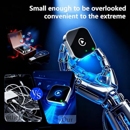 2026 Ultra Mini Wireless Carplay Adapter for iOS & Android Auto, USB for Apple Car Play Dongle Plug & Play for iOS 10+ & Android 10+, Auto-Reconnect, Stable & No Lag (Sliver)