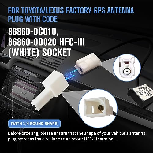 Anina SMA Male Car GPS Navigation Antenna Adapter for Toyota Lexus Corolla Tacoma Tundra HFC-III, Aftermarket Radio Coax Connector Cable for Pioneer Alpine Stereo Head Unit 86860-0C010, 86860-0D020