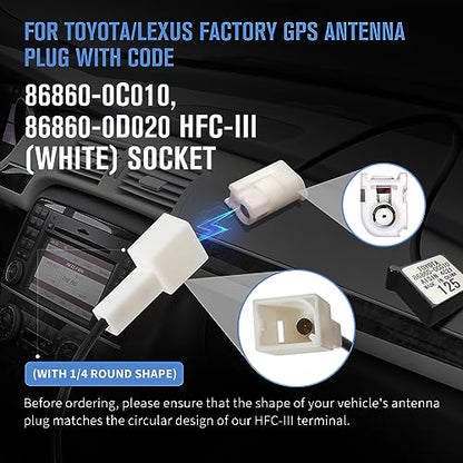 Anina SMA Male Car GPS Navigation Antenna Adapter for Toyota Lexus Corolla Tacoma Tundra HFC-III, Aftermarket Radio Coax Connector Cable for Pioneer Alpine Stereo Head Unit 86860-0C010, 86860-0D020