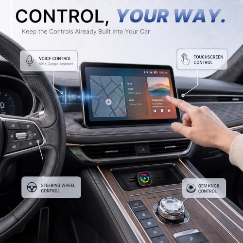 2-in1 Wireless CarPlay Adapter for Apple CarPlay & Android Auto - color: Multicolor