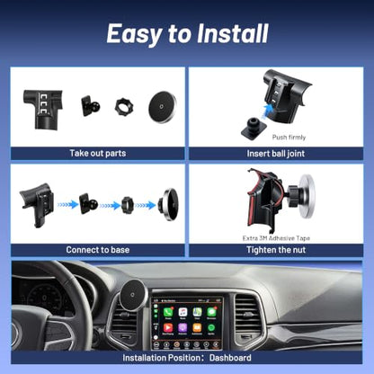 Phone Mount for Jeep Grand Cherokee (2014-2017 2018),Magnetic Phone Holder,Magsafe Car Mount Charger,Dashboard Phone Holder with Car Adapter,15W Wireless Charging for iPhone & Android,Car Accessories - size: Jeep Grand Cherokee | 2014-2018