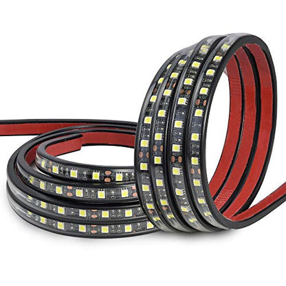 MICTUNING 2Pcs 60 Inch White LED Cargo Truck Bed Light Strip Lamp Waterproof Lighting Kit with On-Off Switch Fuse 2-Way Splitter Cable Compatible with Pickup RV SUV and More - size: 2Pcs 60" White