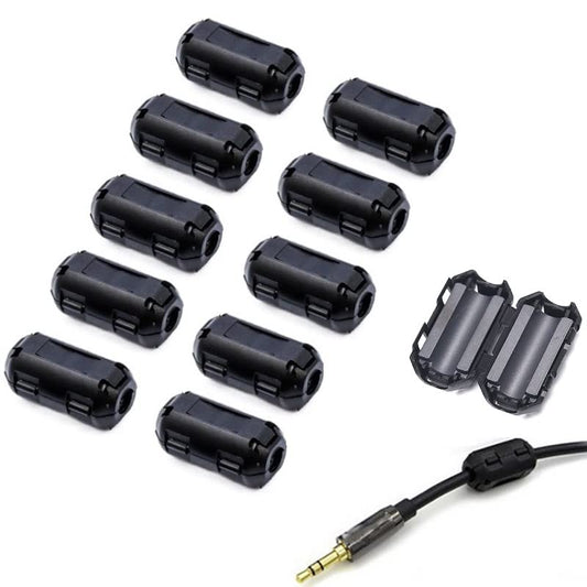 Clip-on Noise Filter,VSKEY[10pcs 5mm] Anti-interference High-Frequency Ferrite Core Choke Cable Clip for Home Audio System,Tvs,Speakers,Radio,Audio Equipment Noise Suppressor (0.2 inch inner diameter) - color: (10pcs 5.0mm Inner Diameter)
