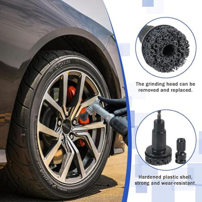 Inner Rim Cleaner & Wheel Hub Rust Removal Tool,Drill Attachment for Brake Parts, Automotive Wheels, and Electrical Connectors,All-in-One Hub Cleaning Kit