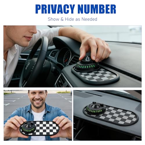 Mobile Phone Bracket Anti-Slip Mat, Multifunction Car Dashboard Mat with Temporary Parking Number, Universal Anti-Slip Car Dashboard Mat for Phones Sunglasses and Keys Gadget (Gray-Black) - color: Gray-black