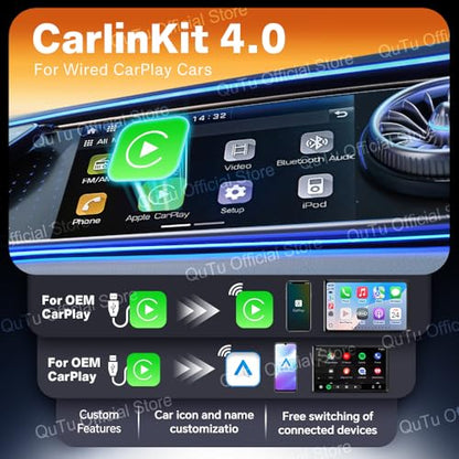 CarlinKit 4.0 Wireless CarPlay 2026 Apple Adapter 2-in-1 CPC200-CP2A