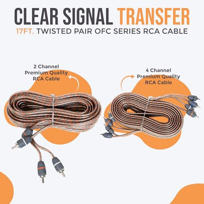 Elite Audio 4 Gauge Dual Amplifier Wiring Kit, 2000W CCA Amp Install Kit for 2 Amplifiers – EA-PRMK4 - size: 4 Gauge (Dual Amp)