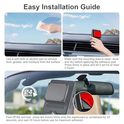 6-Pack Dash Cam Replacement Adhesive Pads Compatible with VIOFO A329S Series – 3 Front + 3 Rear, Heat Resistant High-Bond Tape