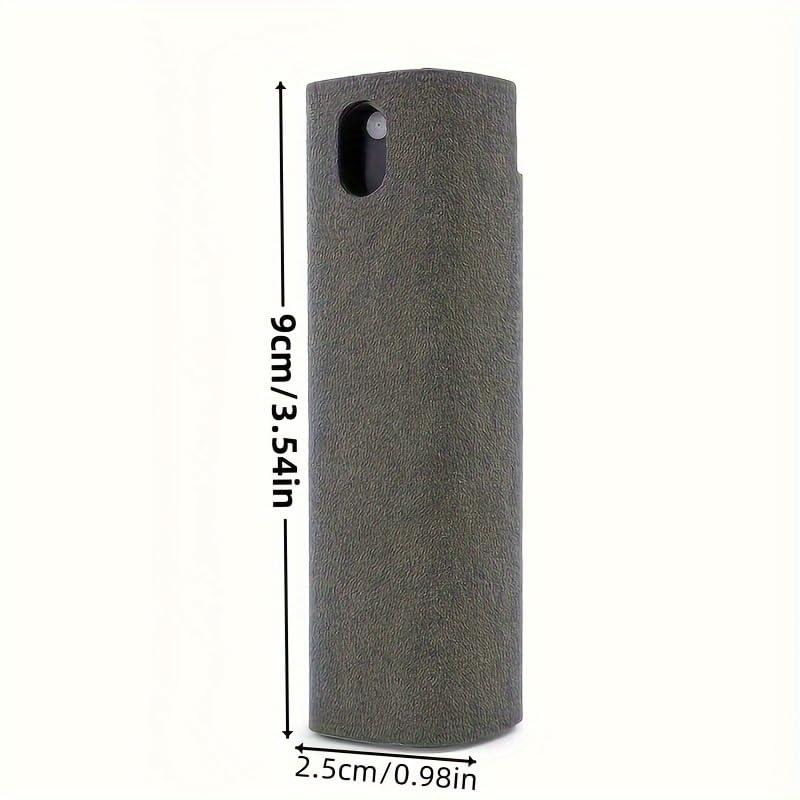 2-in-1 Microfiber Screen-Cleaning Tool with Spray Bottle and Cloth, Portable Dry Cleaner for Phones Tablets TVs Glasses Cars, Grey - color: grey