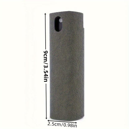 2-in-1 Microfiber Screen-Cleaning Tool with Spray Bottle and Cloth, Portable Dry Cleaner for Phones Tablets TVs Glasses Cars, Grey - color: grey