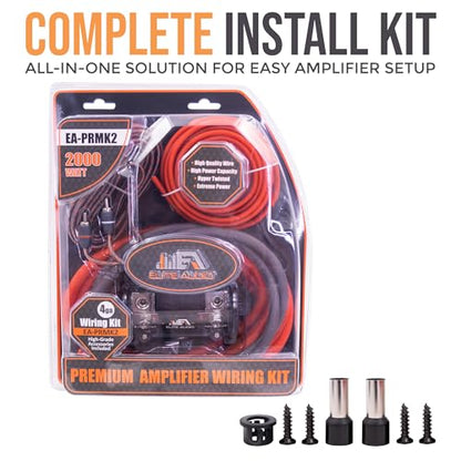 Elite Audio 4 Gauge Amplifier Wiring Kit, 2000W CCA Amp Install Kit – EA-PRMK2 - size: 4 Gauge (Full Size ANL)