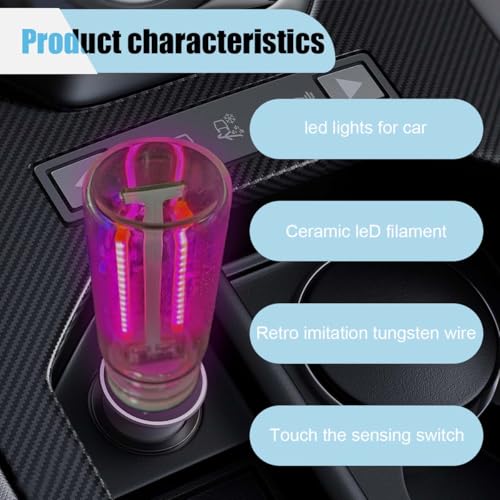USB LED Atmosphere Light, Plug-in USB Ambient Retro Lamps, Mini LED Car Interface Charging Night Light for Hallway, Bedroom (Pink) - color: Pink