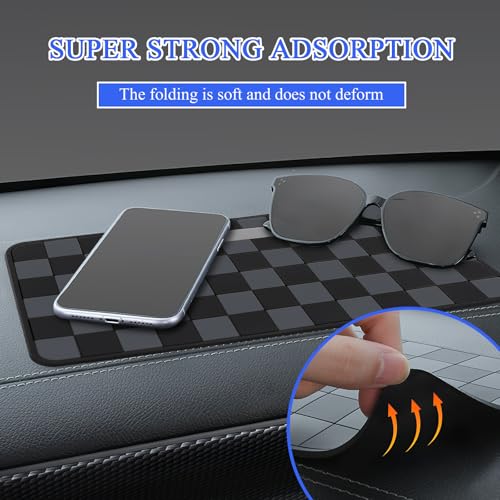 Wuyaoyao 2PCS Car Dashboard Anti Slip Mat, 12.2"×8.3" Non-Slip Dashboard Sticky Pad, PVC Car Dash Gripping Mat, Multifunctional Auto Grip Mat for Phones Sunglasses Keys Electronic Devices (Gray) - color: Gray