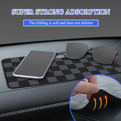 Wuyaoyao 2PCS Car Dashboard Anti Slip Mat, 12.2"×8.3" Non-Slip Dashboard Sticky Pad, PVC Car Dash Gripping Mat, Multifunctional Auto Grip Mat for Phones Sunglasses Keys Electronic Devices (Gray) - color: Gray