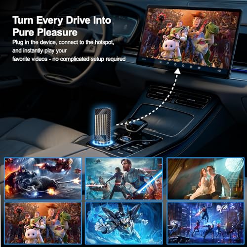 Wireless CarPlay Android Auto Adapter AI Magic Box, Built-in Play Store Netflix YouTube TikTok, HD Screen Mirroring, Plug and Play Video Adapter for OEM Factory Wired CarPlay Vehicles