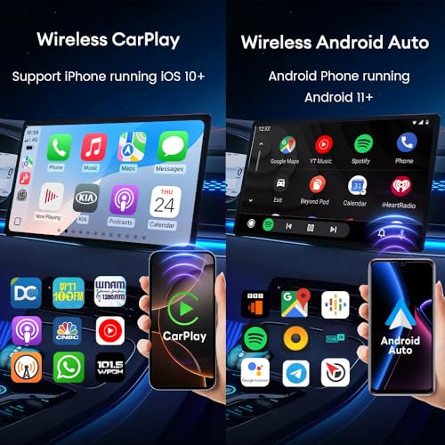 Carlinkit 5.0 Android Auto & Wireless CarPlay Adapter, Plug & Plug