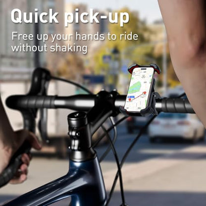 Windone Bike Phone Holder, Motorcycle Phone Mount, Handlebar Phone Mount for Bicycle Scooter, Bike Accessories Compatible with 4.7"~6.7" iPhone, All Smartphones, Black - color: Black