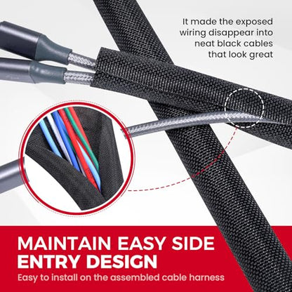 1/2"-36ft Automotive Mesh Woven Wire Sheathing Split Wire Loom - style: 1/2" - 36 Feet
