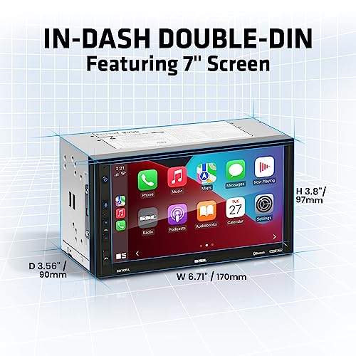 Sound Storm Laboratories DD7CPA-C Car Audio Stereo – Apple CarPlay Android Auto, Double Din 7 Inch Touchscreen, Bluetooth Audio and Hands-Free Calling, No CD DVD Player, Radio Receiver, Backup Camera - style: 7 inch + Camera