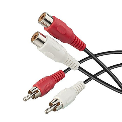 TENINYU 6 Feet AV Extension Cable RCA Stereo Audio Cable, 2RCA Male to 2RCA Female Audio Extension Cable Red/White Connectors 6FT - size: 6FT