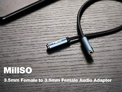 MillSO 3.5mm Female to Female Aux Adapter Cable TRS 1/8 Audio Aux Cord 3 FT - size: 40 inch
