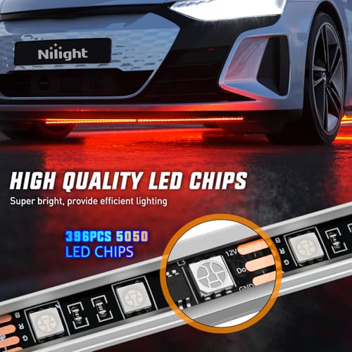 Nilight 4PCS Aluminum RGB Underglow LED Strip Lights with APP & Remote - color: 4Pcs Aluminum Underglow Strip Lights RGB