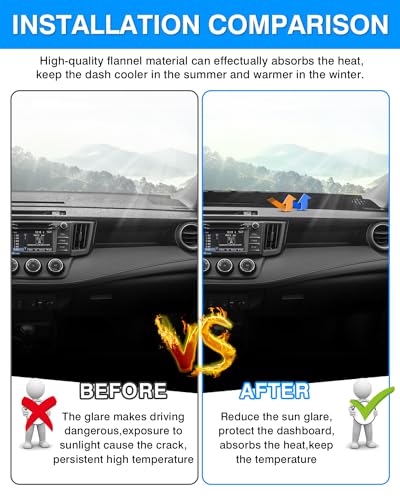 Cartist Custom Fit for Dash Cover Mat Toyota RAV4 2013-2018 Accessories Suede Dashboard Cover Nonslip Dashboard Mat Protector Sunshade No Glare Black - size: dash mat for Toyota RAV4 2013-2018