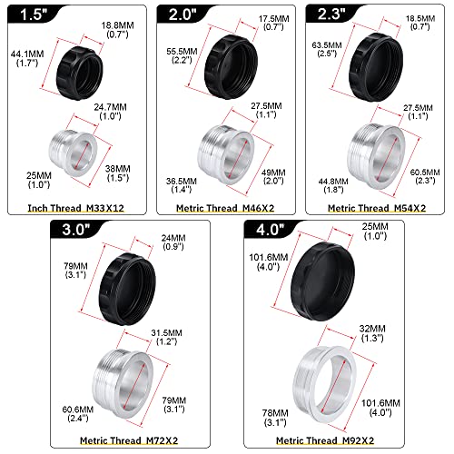 PTNHZ OD 2"/50.8mm Aluminum Alloy Weld Billet On Filler Neck Cap Oil Fuel Water Tank Black - size: 2"