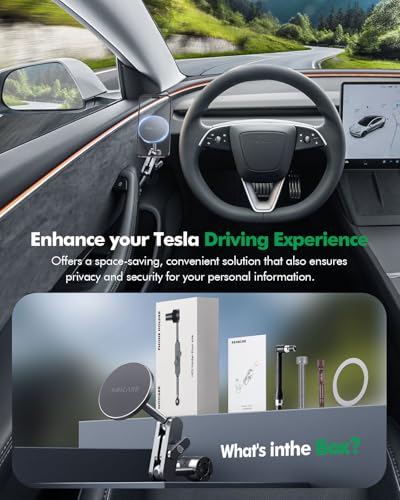 Mag-Safe Phone Mount for Tesla Model 3 2024 2025 – Exclusive Door-Install Magnetic Car Mount for iPhone 16/15/14/13/12, Accessories for Tesla Model 3 Highland - size: 2025-2024 Model 3 Highland, Driver's Side