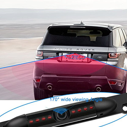 Wordcam License Plate Backup Camera, HD Front Rear View, Metal Frame Mount