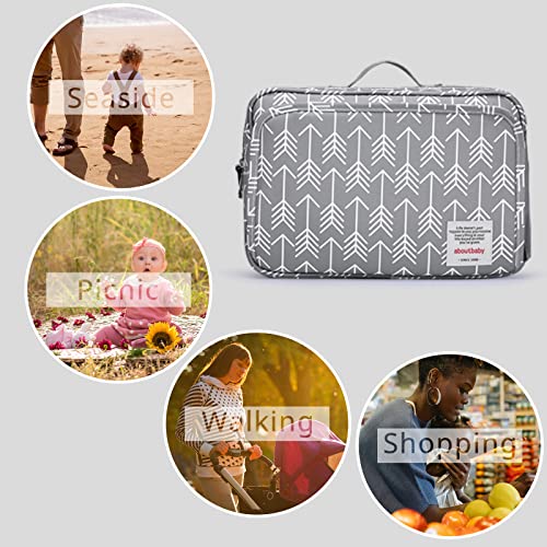 GOGOSO Universal Stroller Caddy Accessories All-in-One Baby Organizer with Insulated Pocket,Capacity for Diapers, Toys & Snacks, Dark Gray - color: arrow
