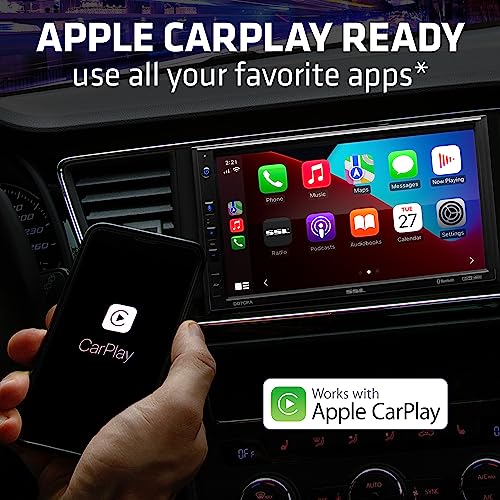 Sound Storm Laboratories DD7CPA-C Car Audio Stereo – Apple CarPlay Android Auto, Double Din 7 Inch Touchscreen, Bluetooth Audio and Hands-Free Calling, No CD DVD Player, Radio Receiver, Backup Camera - style: 7 inch + Camera