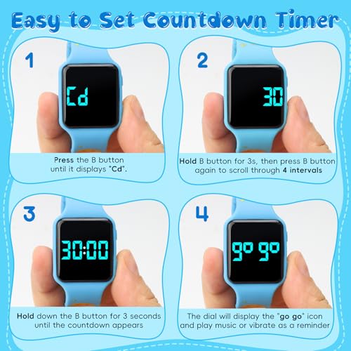 BEN NEVIS Potty Training Watch, Digital Toddler Watch with Countdown/Music/Alarm Clocks/Vibration Reminder and Waterproof, Remind Toddler to Go to The Toilet - color: 20-Blue-Space