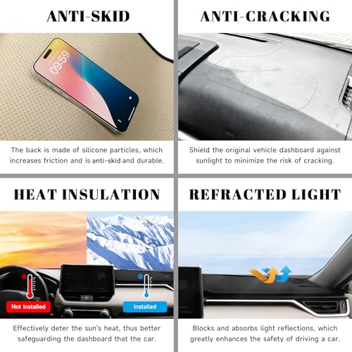 Black Dashboard Dash Board Cover Mat Carpet for Chevy Traverse 2018-2023 Accessories Dash Cover Flannel Material Dash Mat Sunshade - size: for Chevy 2018-2023 Traverse